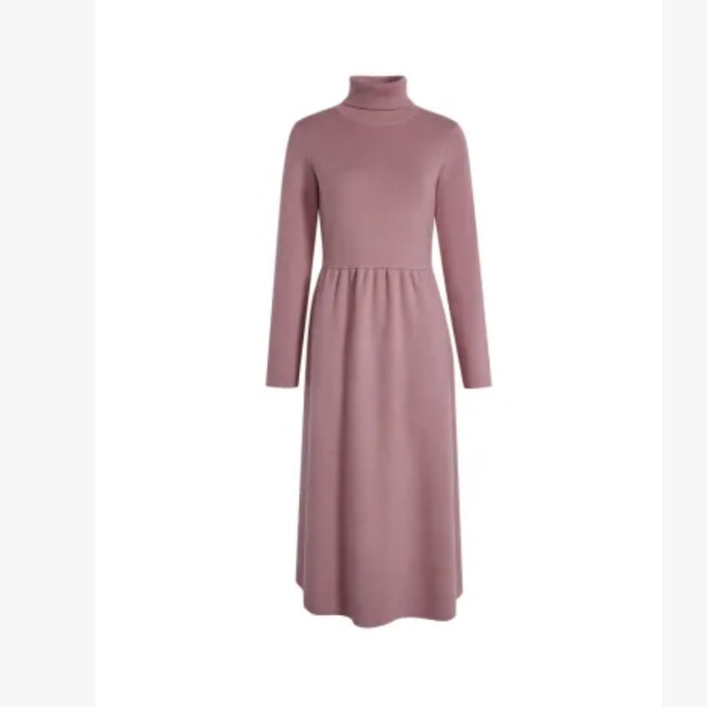 KUOSE Mauve Turtleneck Knit Dress